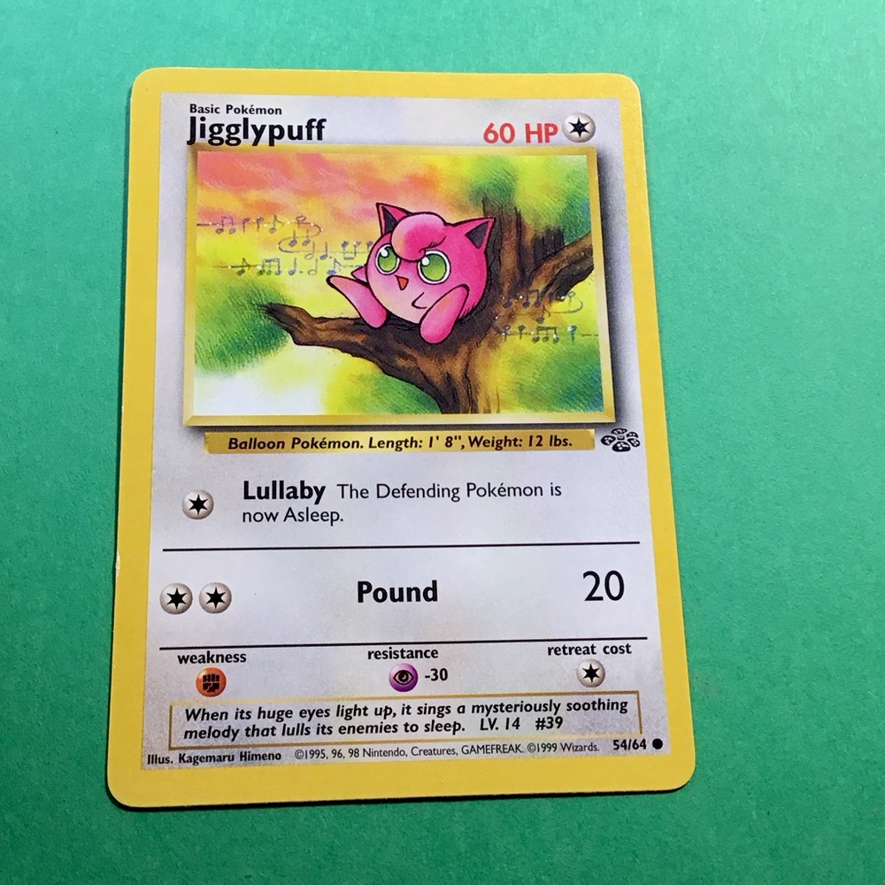 1999 WIZARDS JIGGLYPUFF 54/64 REGULAR FINISH MINT CONDITION VINTAGE COMMON